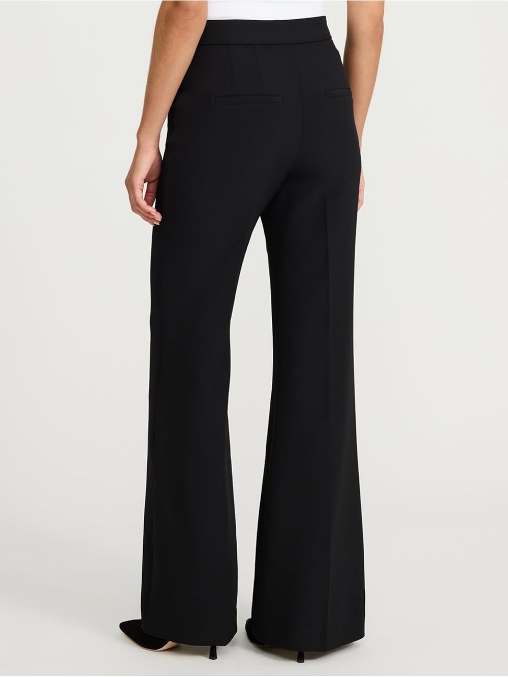 Express Editor Flare Trouser Pants Black High Rise Size 10R Like New - Picture 4 of 13